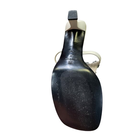 Via Spiga womans tan leather Flower kitten Heeled Sandals Size 7.5M SKU 8584 - Picture 7 of 12